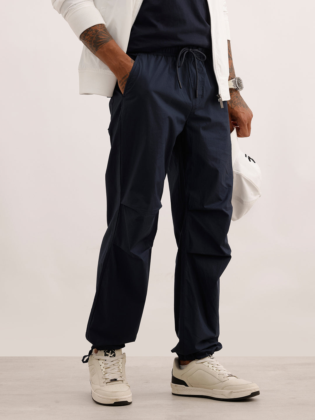 Classic Solid Loose Fit Trousers | Dark Blue | WWTR4019M
