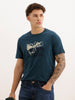 Slim Fit Placement Printed T-Shirt | Teal | WTS02HSSL1347S