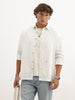 Oversized Striped Double Pocket Shirt | White