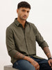 Solid Relaxed Fit Full Sleeve Shirt | Olive