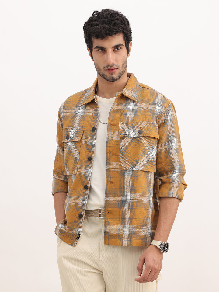 Classic Regular Fit Shacket | Brown