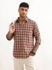 Regular Fit Full Sleeve Checkered Shirt | Brown