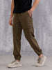 Solid Straight Fit Jogger | Brown