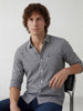 Slim Fit Gingham Checkered Shirt | Dark Blue