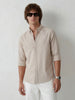 Slim Fit Striped Shirt | Beige