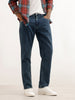 Relaxed Fit Faded Denim Jeans | Blue