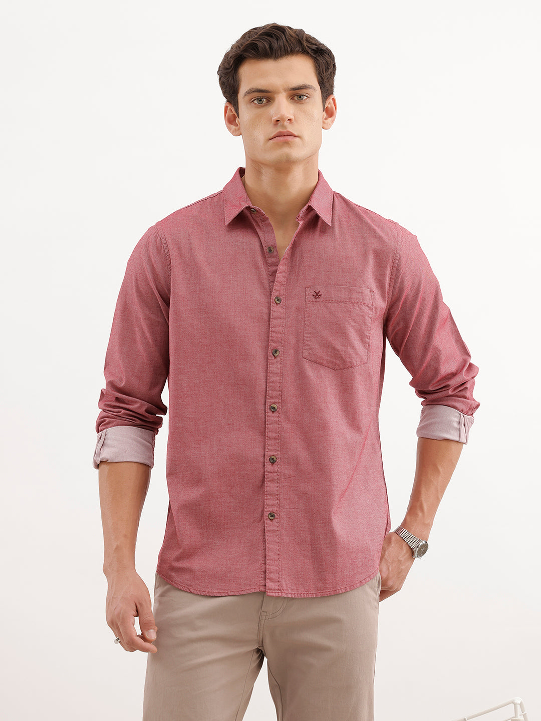 Classic Regular Fit Shirt  | Maroon