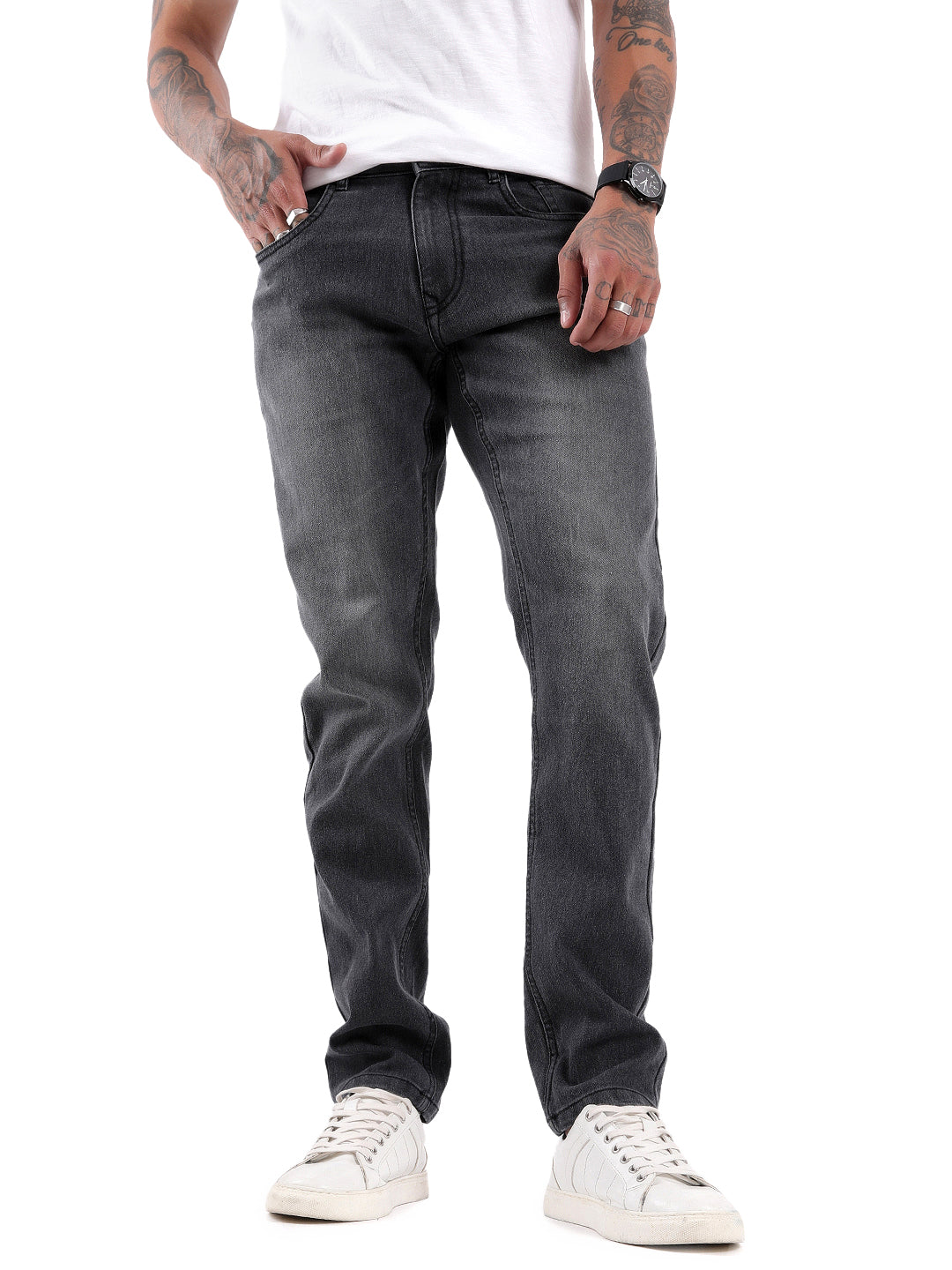 Dark Grey Slim Fit Denim Jeans