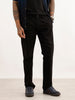 Solid Straight Fit Pleated Trouser | Black