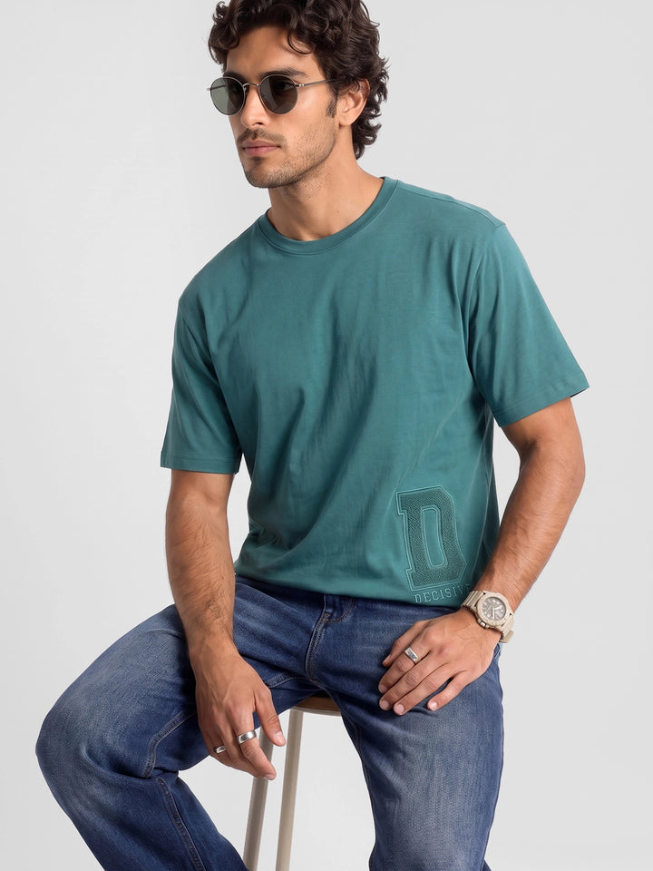 Classic Embroidered Patch Detail T-Shirt | Green