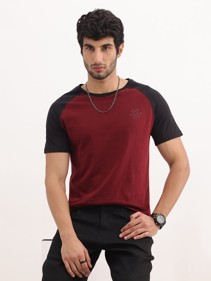 Slim Fit Ragland Sleeve T-Shirt | Maroon
