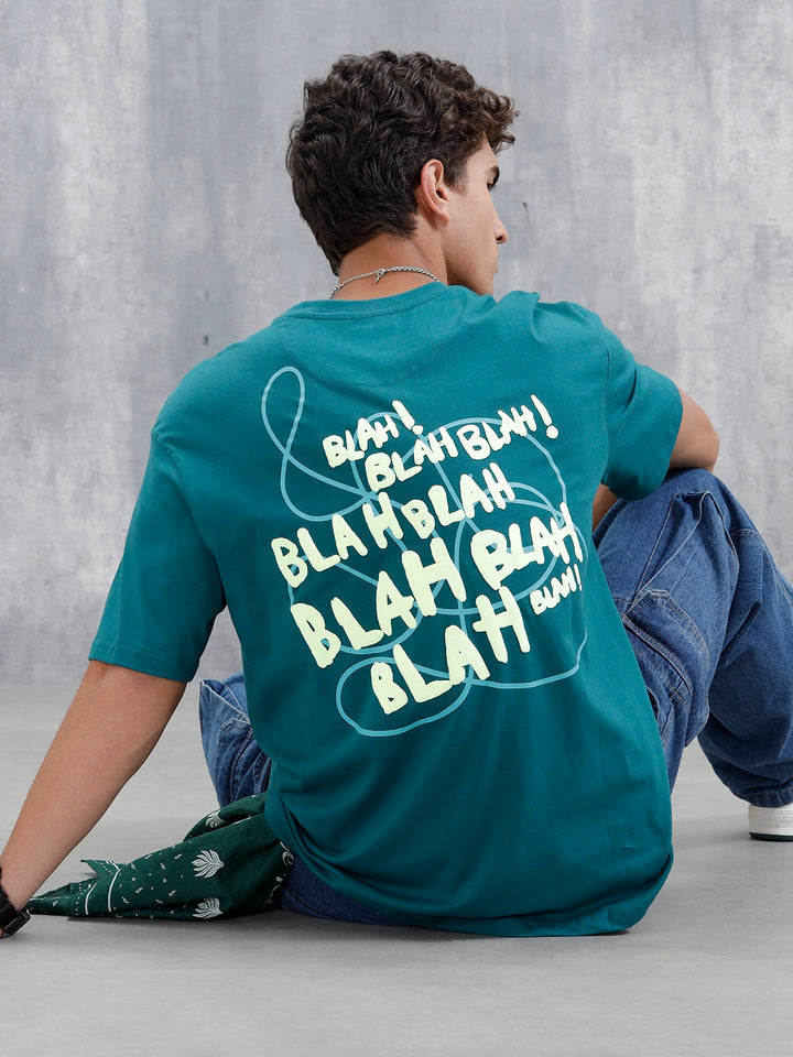 Casual Men Oversized Fit Tee With Graphic | Green