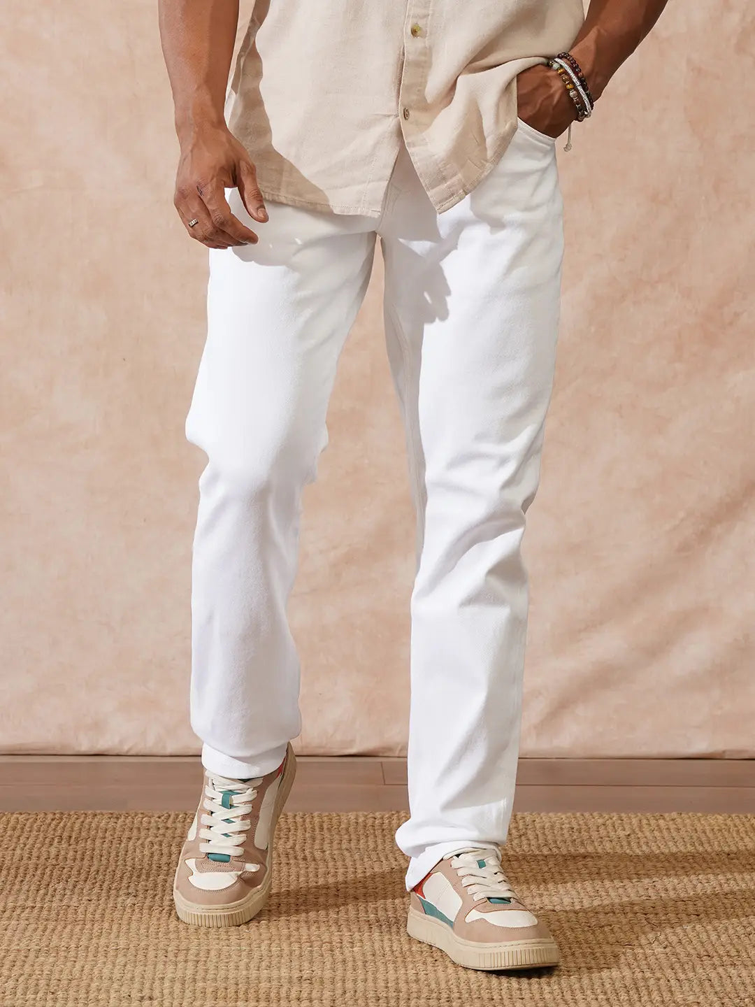 Classic Straight Fit Jeans | White