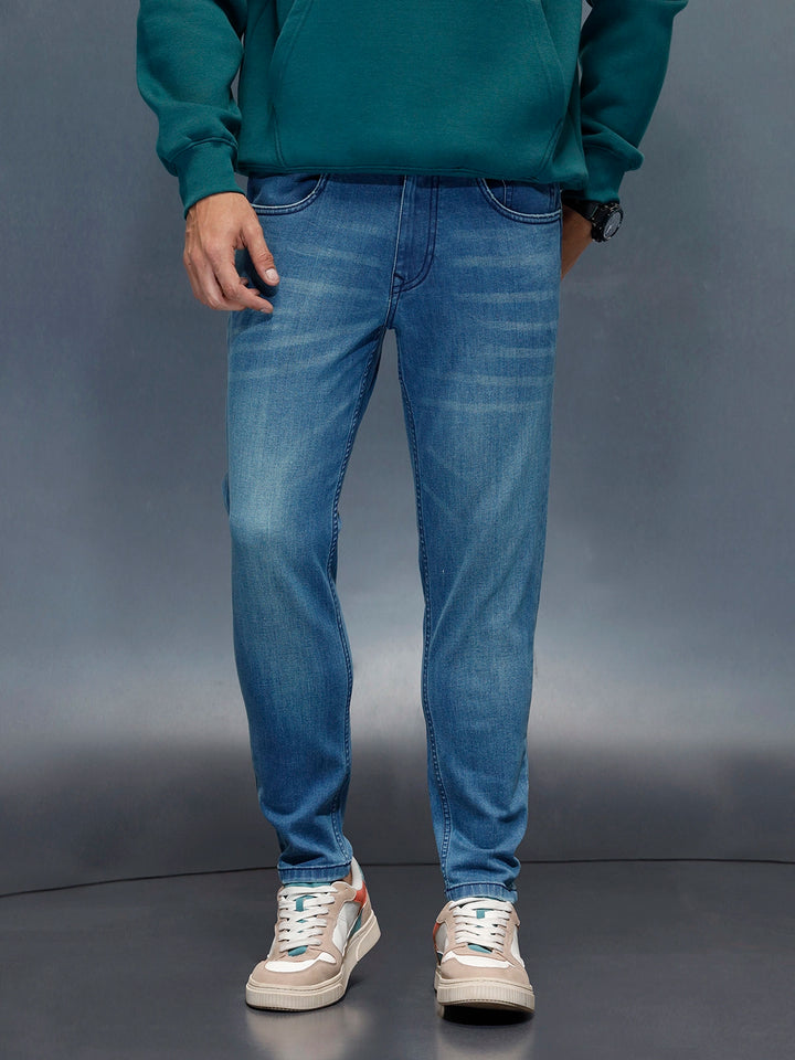 Men's Casual Skinny Crop Fit Jeans | Blue