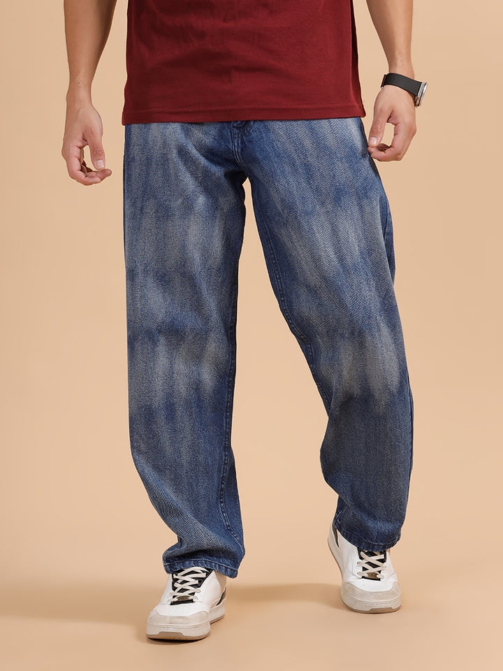 Heavy Fade Loose Fit Jeans | Blue