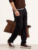 Relaxed Fit Cargo Denim Jeans | Black