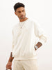 Comfort Fit Foil Printed Sweatshirt | Off White