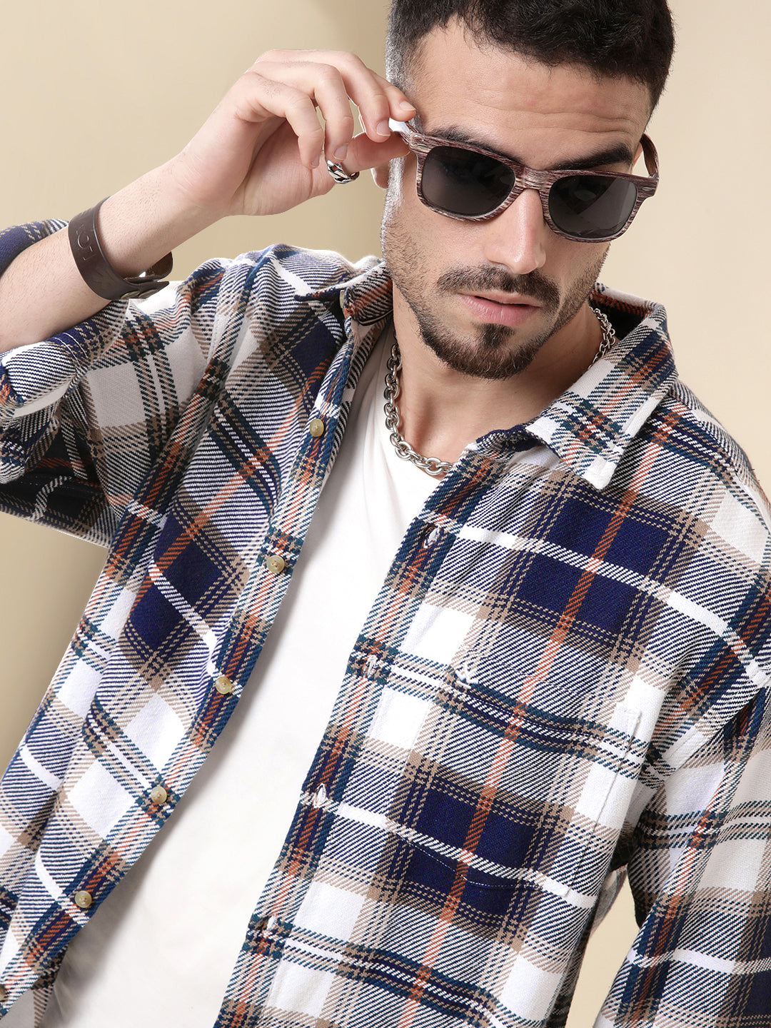 Ice Blue Classic Checked Shirt