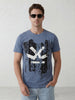 Slim Fit Placement Printed T-Shirt | Blue