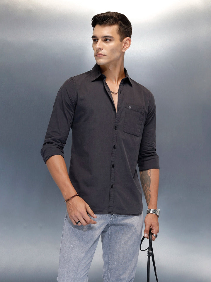 Men's Casual Slim Fit Shirt | Grey