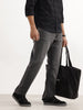 Slim Fit Faded Denim Jeans | Dark Grey