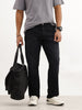 Faded Straight Fit Denim Jeans | Black