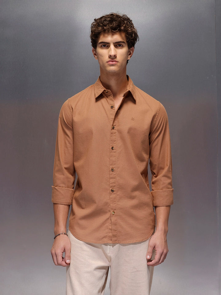 Men's Slim Fit Casual Shirt  |  Rust