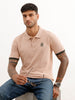 Slim Fit Contrast Sleeve Polo T-Shirt | Light Brown