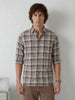 Regular Fit Checkered Shirt | Maroon