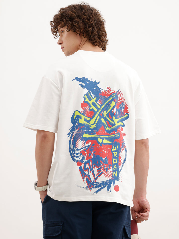 Oversized Back Printed T-Shirt | Off White