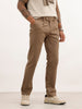 Solid Slim Fit Pleated Trouser | Olive
