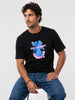 Slim Fit Placement Printed T-Shirt | Black