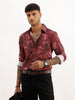 Slim Fit AOP Full Sleeve Shirt | Wine