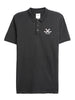 Solid Black Logo Embroidered Polo T-Shirt