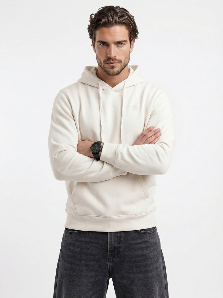 Solid Regular Fit Hoodie | Off White