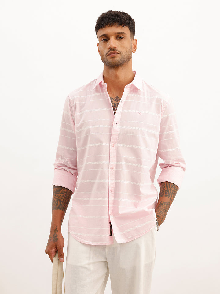 Slim Fit AOP Shirt | Pink