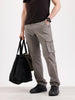 Solid Straight Fit Cargo Trouser   |  Grey
