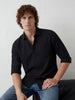 Solid Regular Fit Full Sleeve Shirt | Black