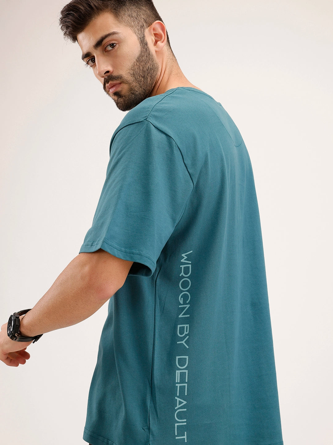 Oversized Placement Printed T-Shirt | Teal
