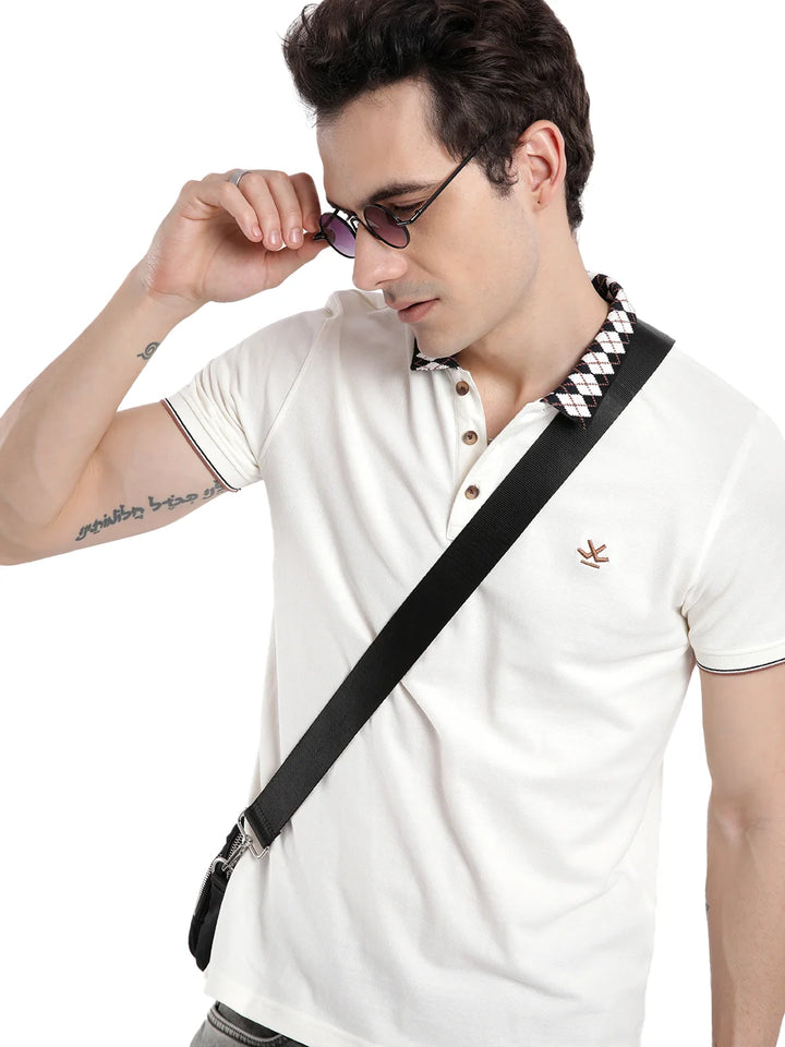 Jacquard Collar Polo T-Shirt