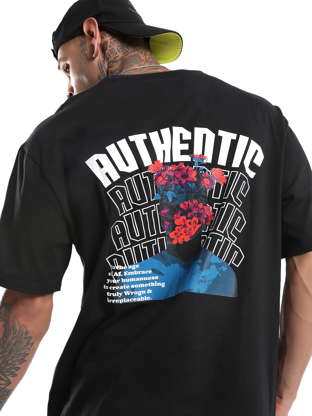 Be Authentic Oversized Black T-Shirt