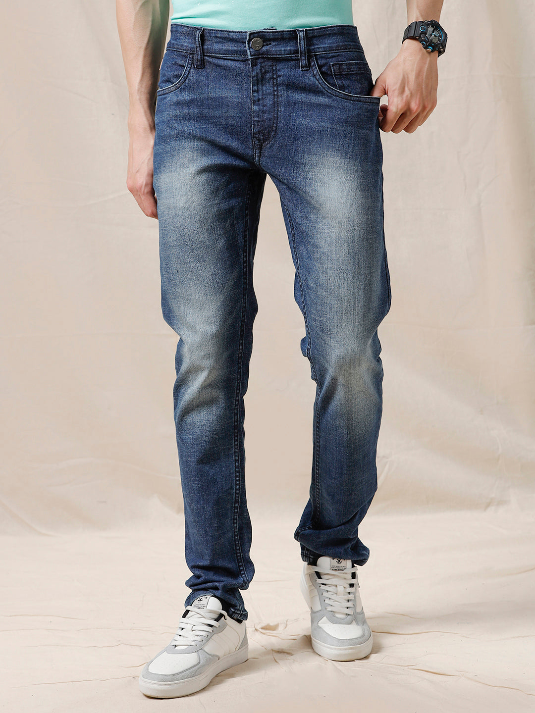 Blue Faded Slim Fit Jeans