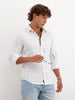 Textured Regular Fit Full Sleeve Shirt | White
