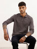 Solid Slim Fit Full Sleeve Polo T-Shirt | Dark Grey | WPT02FSSL1606S