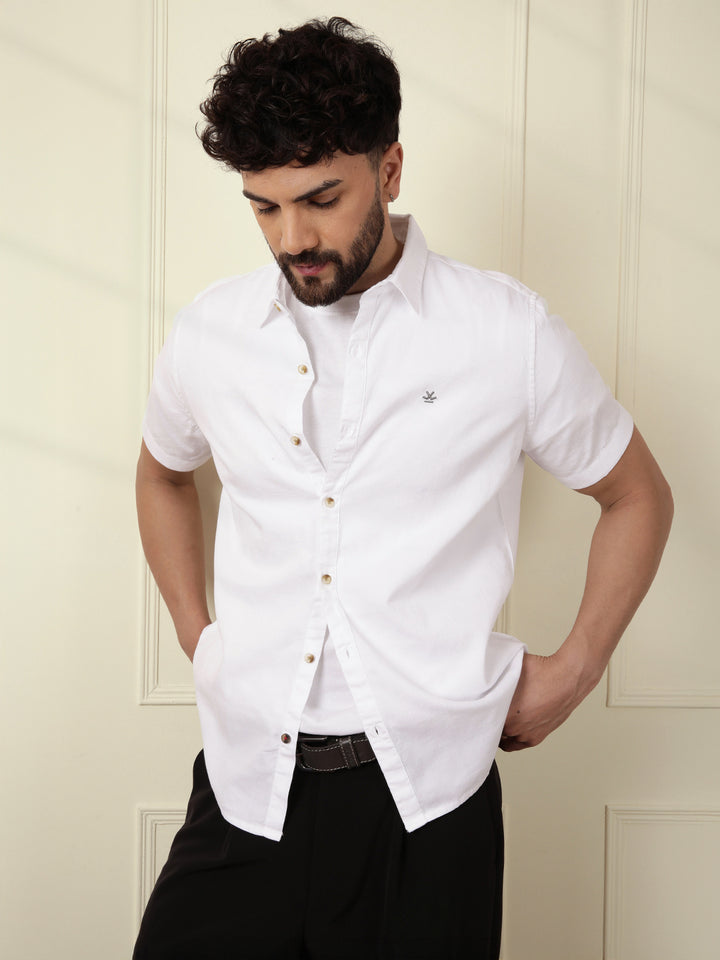 Textured Short Sleeve Shirt | White