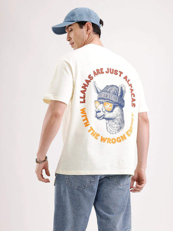 Classic Oversized Back Printed T-Shirt  | Yellow