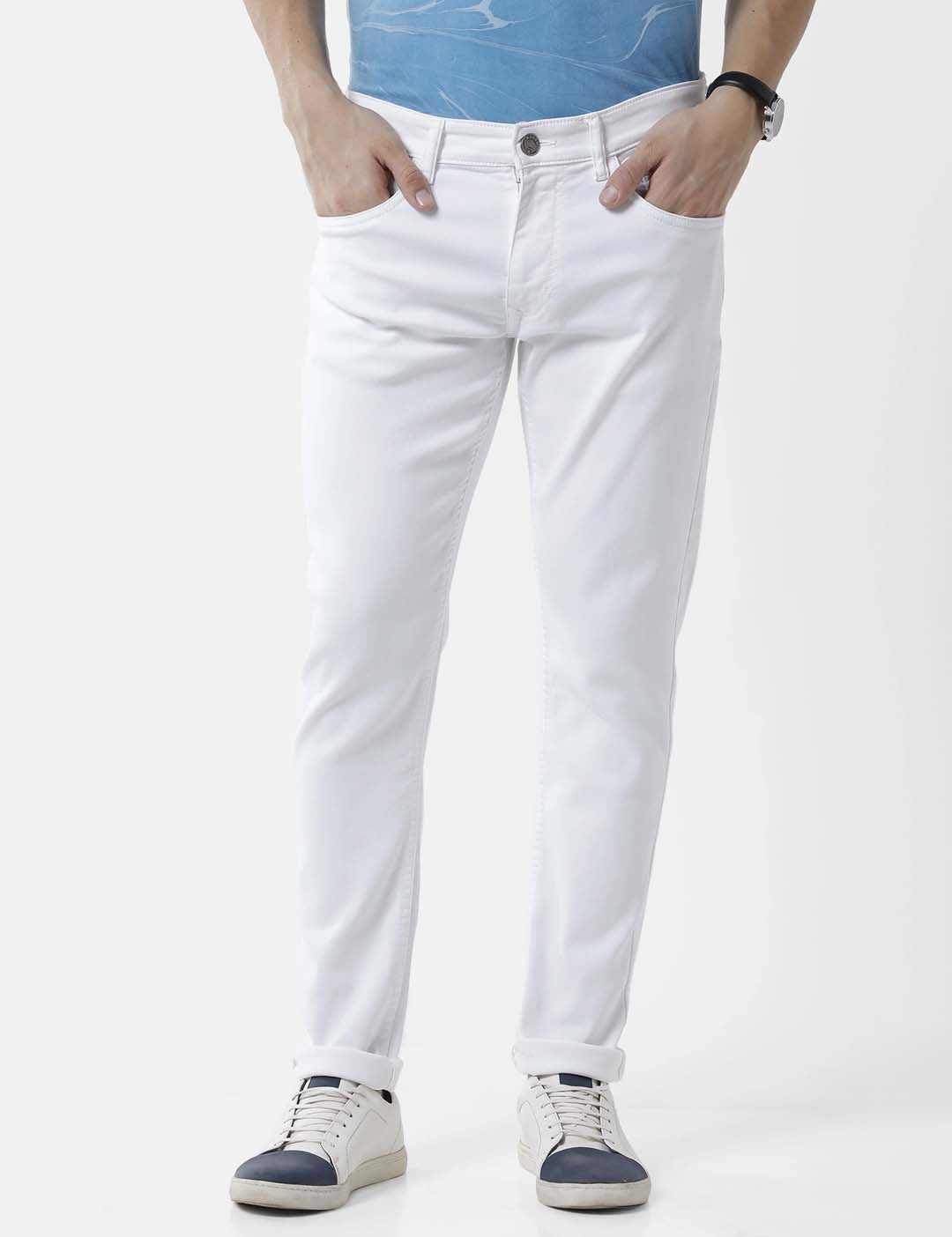 Sleek White Casual Jeans