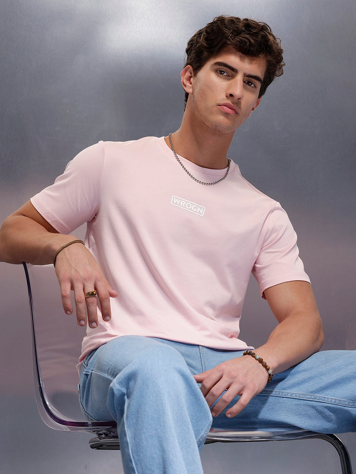 Solid Regular Fit T-Shirt   |  Pink