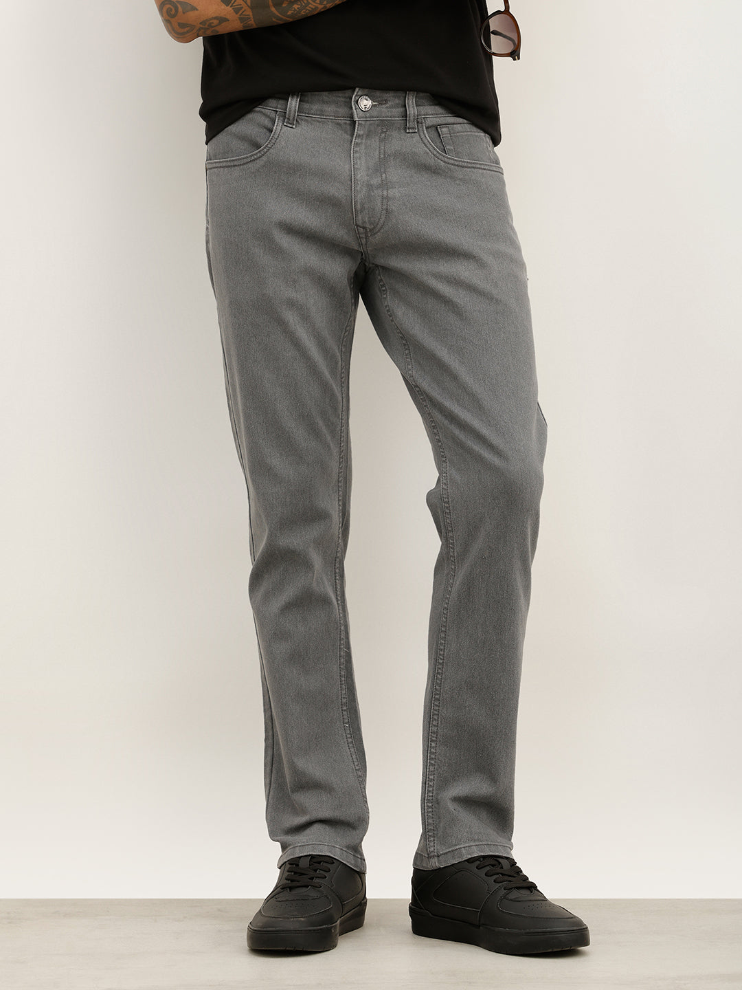 Washed Slim Fit Denim Jeans | Grey
