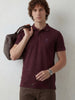 Solid Slim Fit Polo T-Shirt | Wine